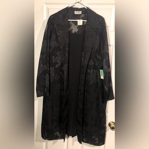 NWT Wayne Diamond Designs Black Shift Dress w/  Long Sleeve, Lace Jacquard, 26